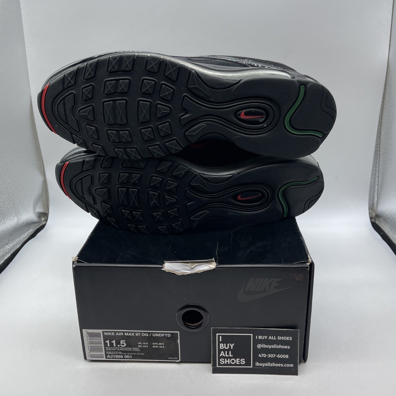 Size 11.5 - Nike Undefeated x Air Max 97 OG Black (AJ1986-001)