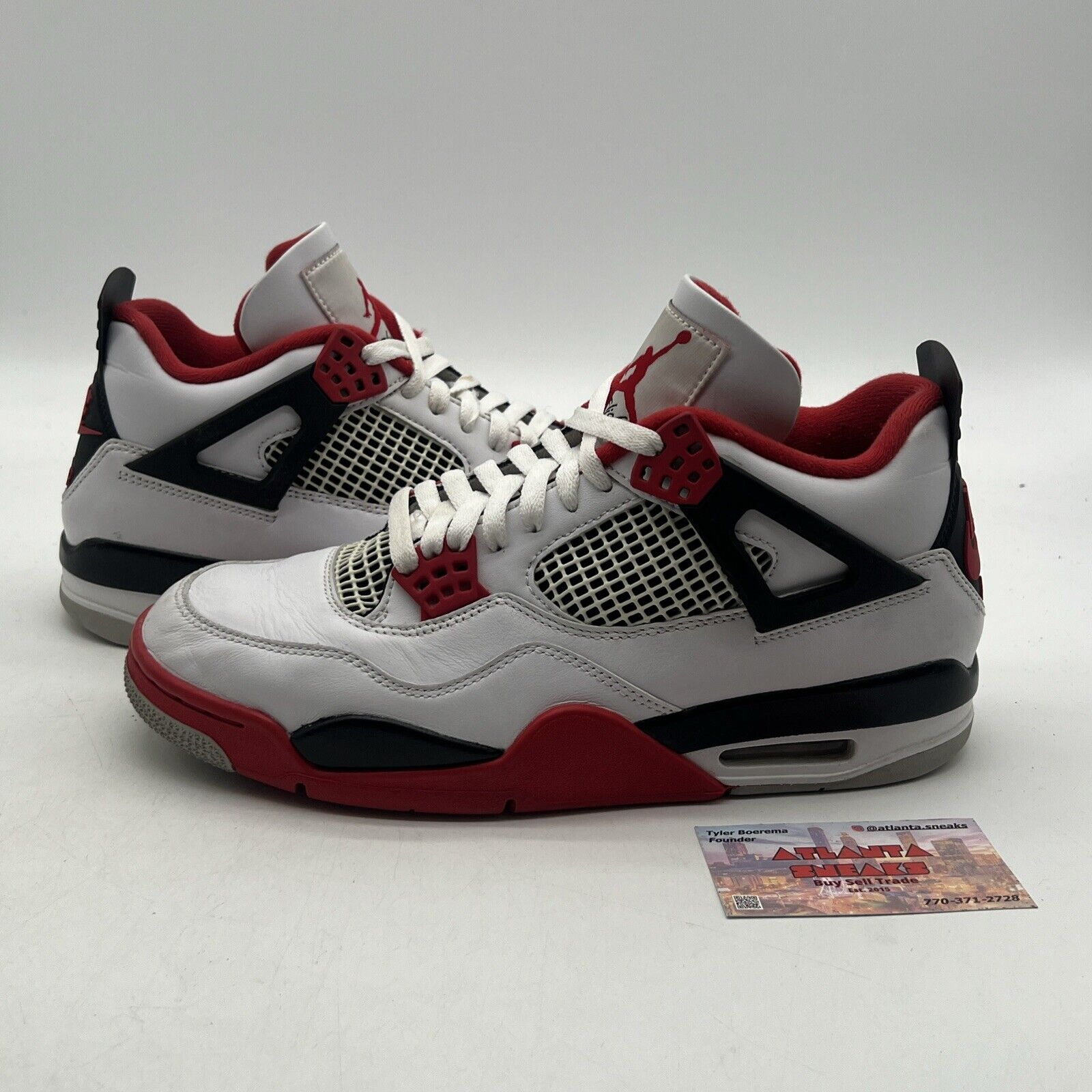 Size 9.5 - Jordan 4 Retro OG Mid Fire Red White Black Red Leather (DC7770-160)