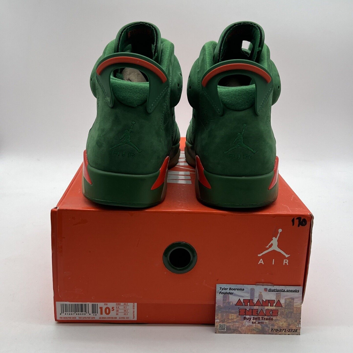 Size 10.5 - Air Jordan 6 Retro NRG Green Suede Gatorade (AJ5986-335)