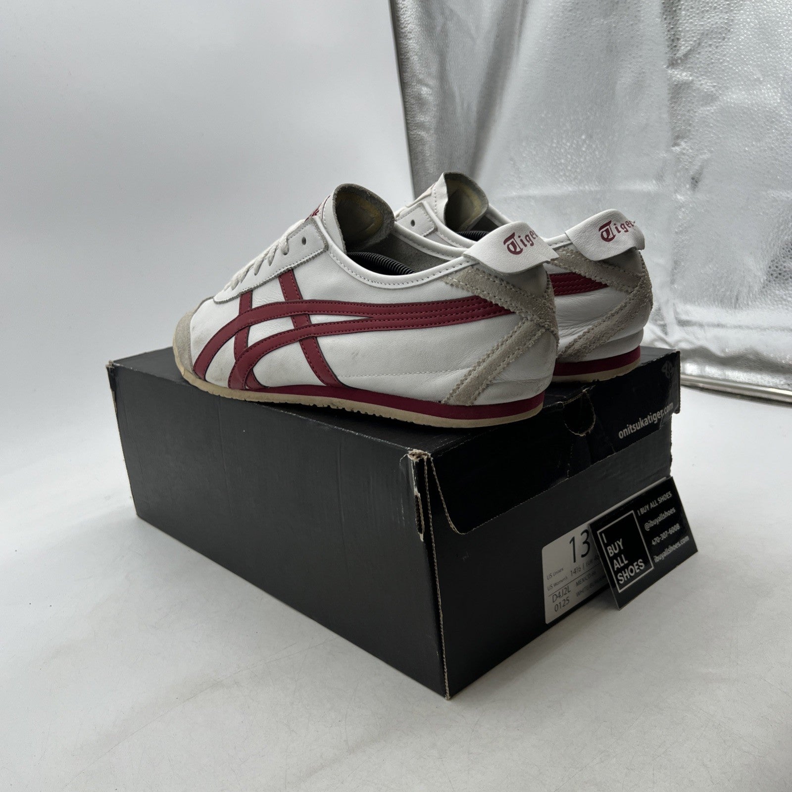 Size 13 - Asics Onitsuka Tiger Mexico 66 'Beige/Red' Unisex Sneakers (D4J2L)