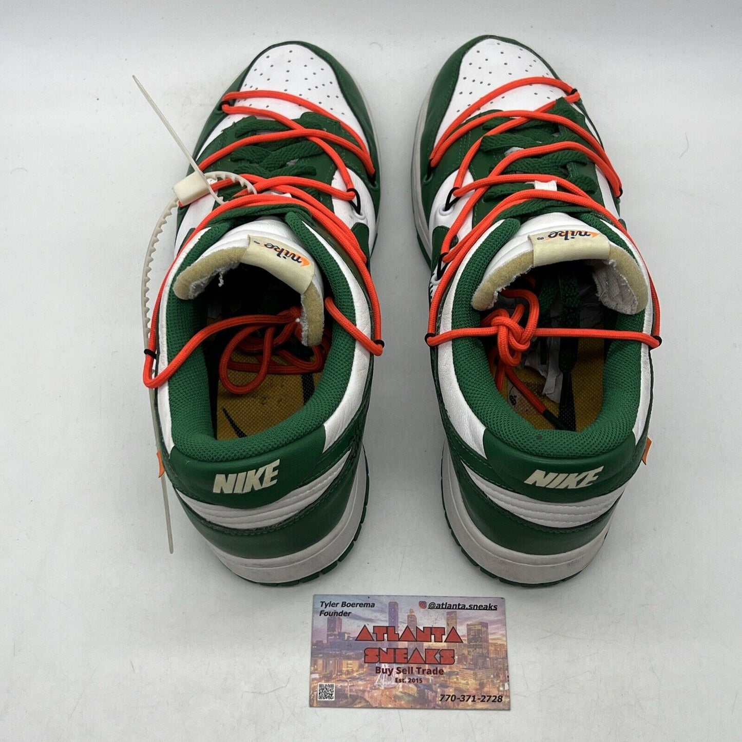 Size 12 - Nike Dunk Low x OFF-WHITE Pine Green 2019 Green Leather (CT0856-100)