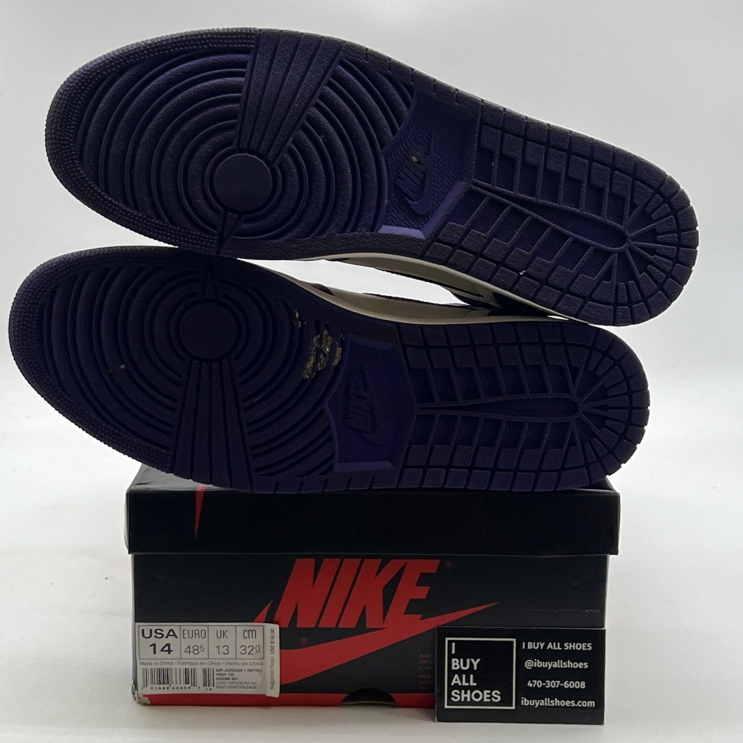 Size 14 - Air Jordan 1 Retro OG High Court Purple (555088-501)