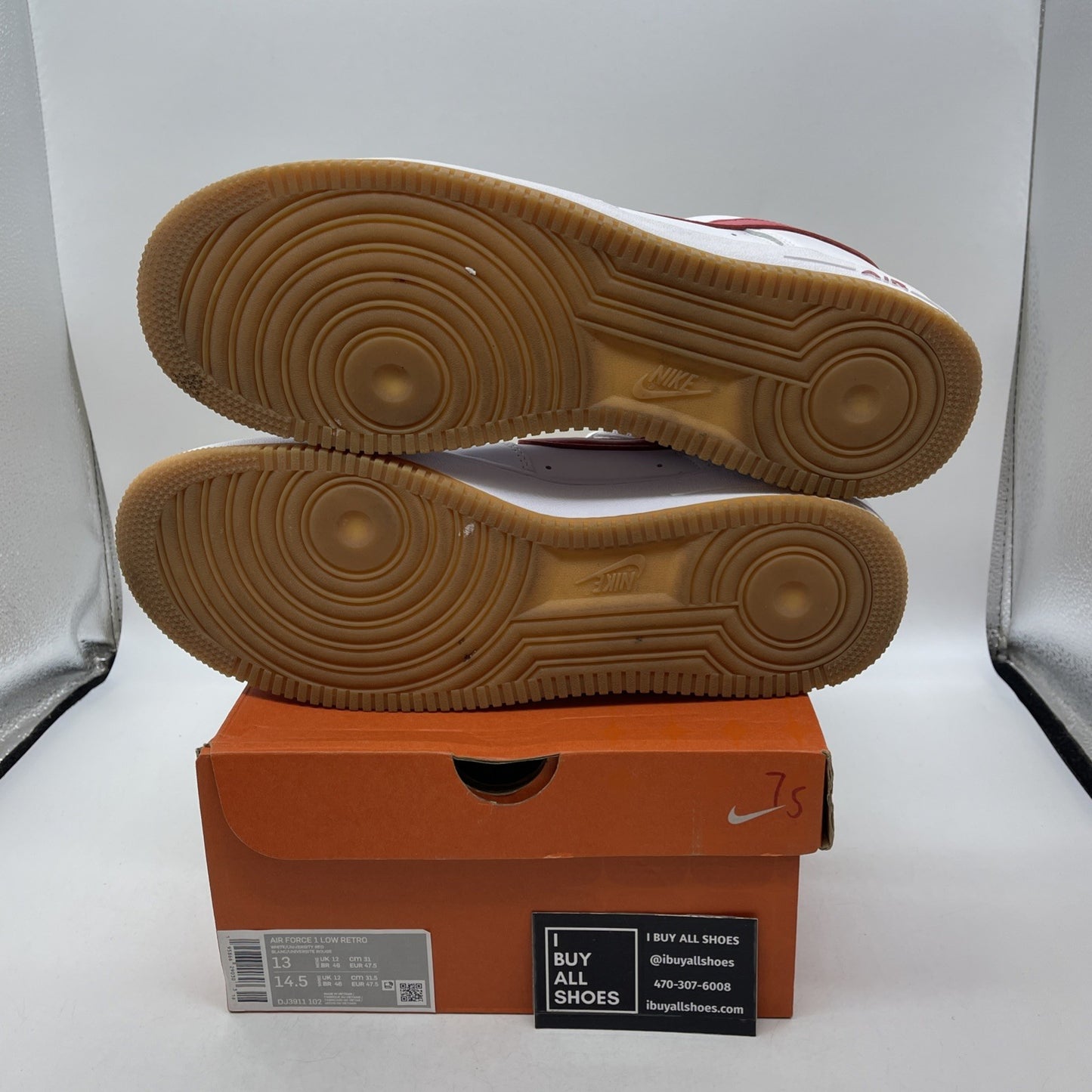 Size 13 - Nike Air Force 1 Low Color of the Month White University Red
