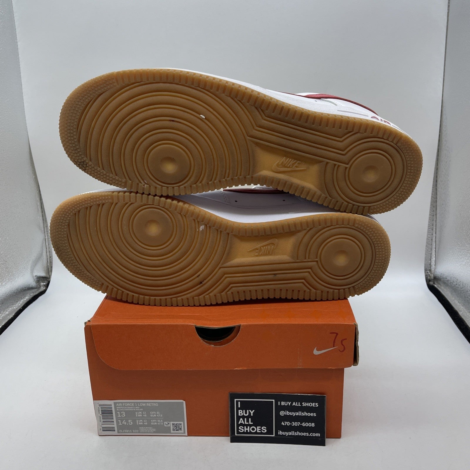 Size 13 - Nike Air Force 1 Low Color of the Month White University Red