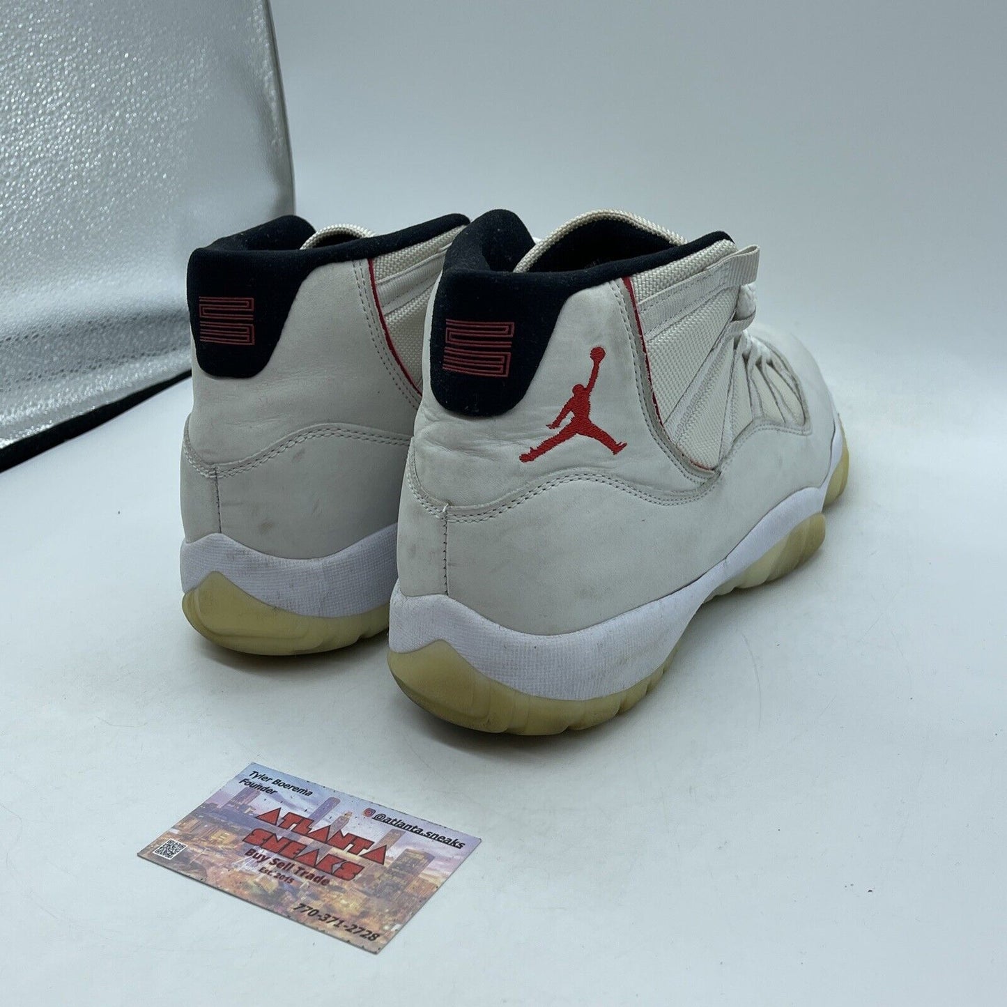 Size 10 - Air Jordan 11 Retro Platinum Tint Tan Red Suede Leather (378037-016)