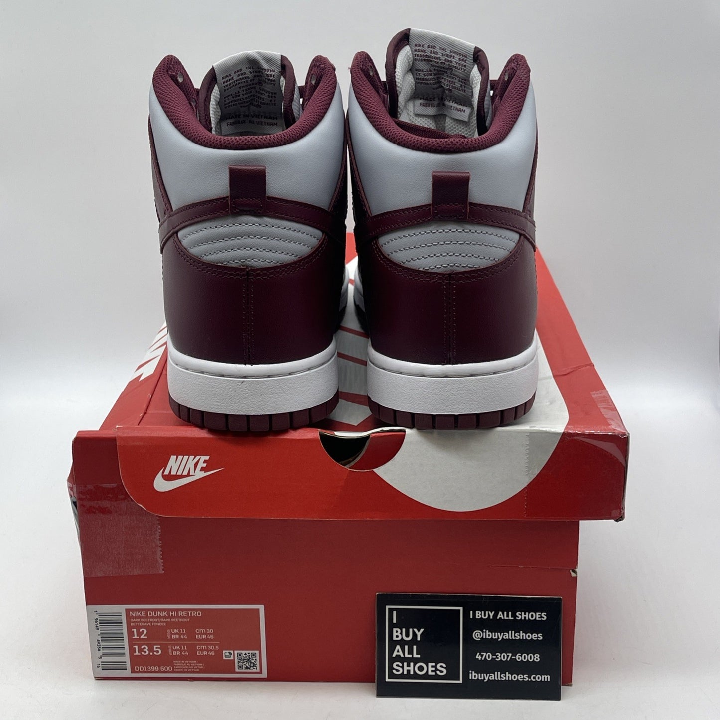 Size 12 - Nike Dunk High Dark Beetroot Grey Purple Leather (DD1399-600)