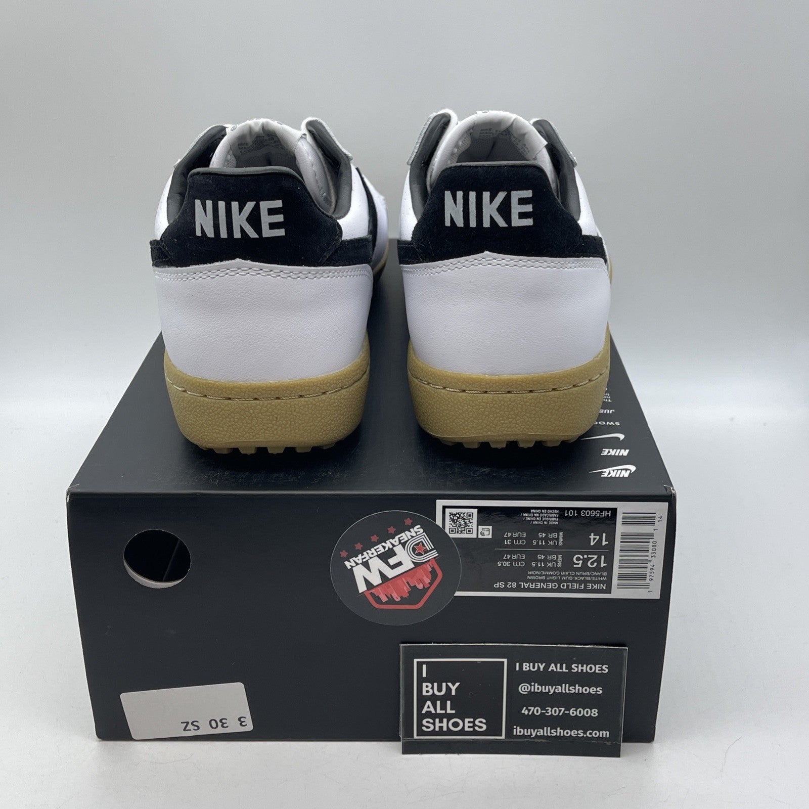 Size 12.5 - Nike Field General 82 SP White Black Gum Suede Leather (HF5603-101)