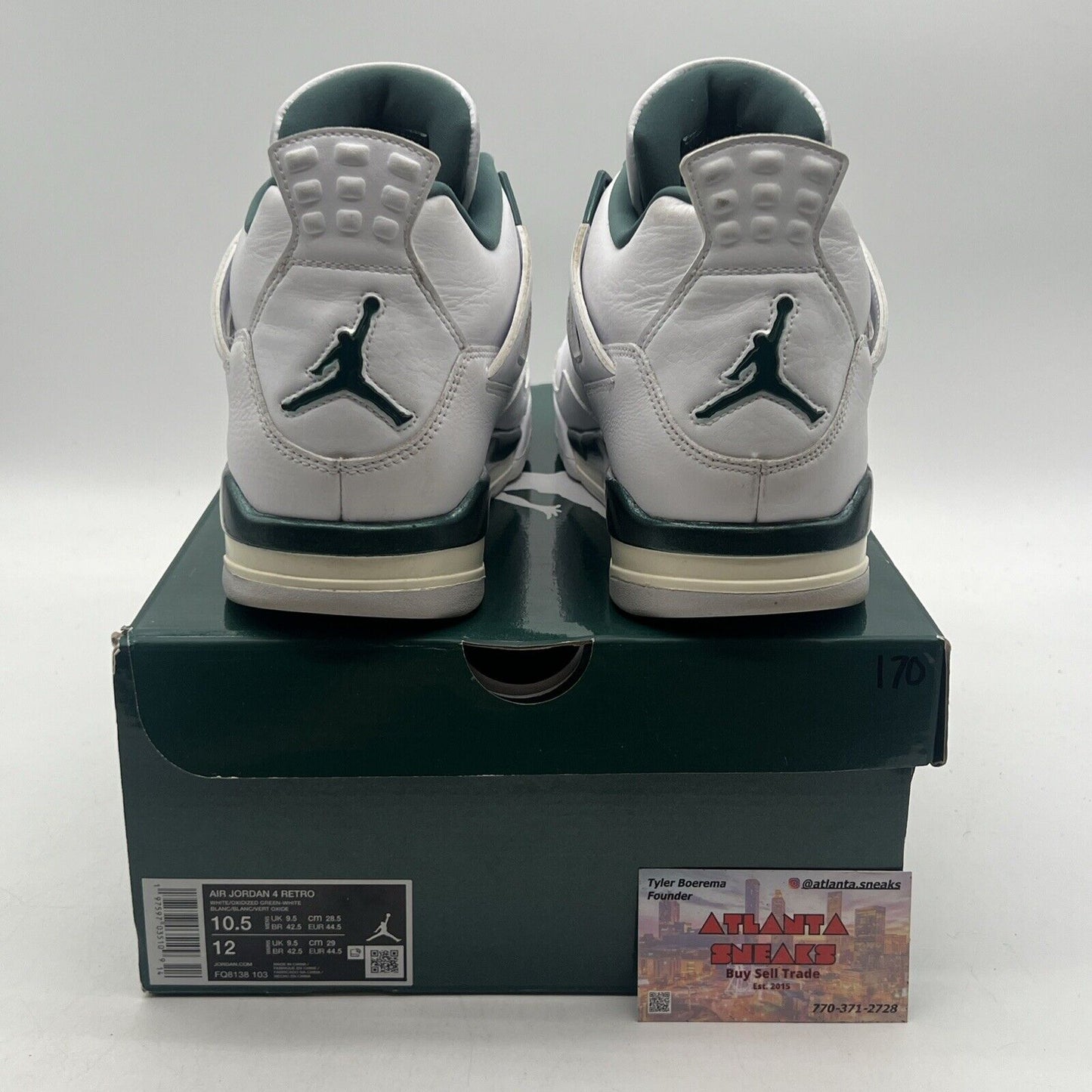 Size 10.5 - Air Jordan 4 Retro Oxidized Green White Leather (FQ8138-103)