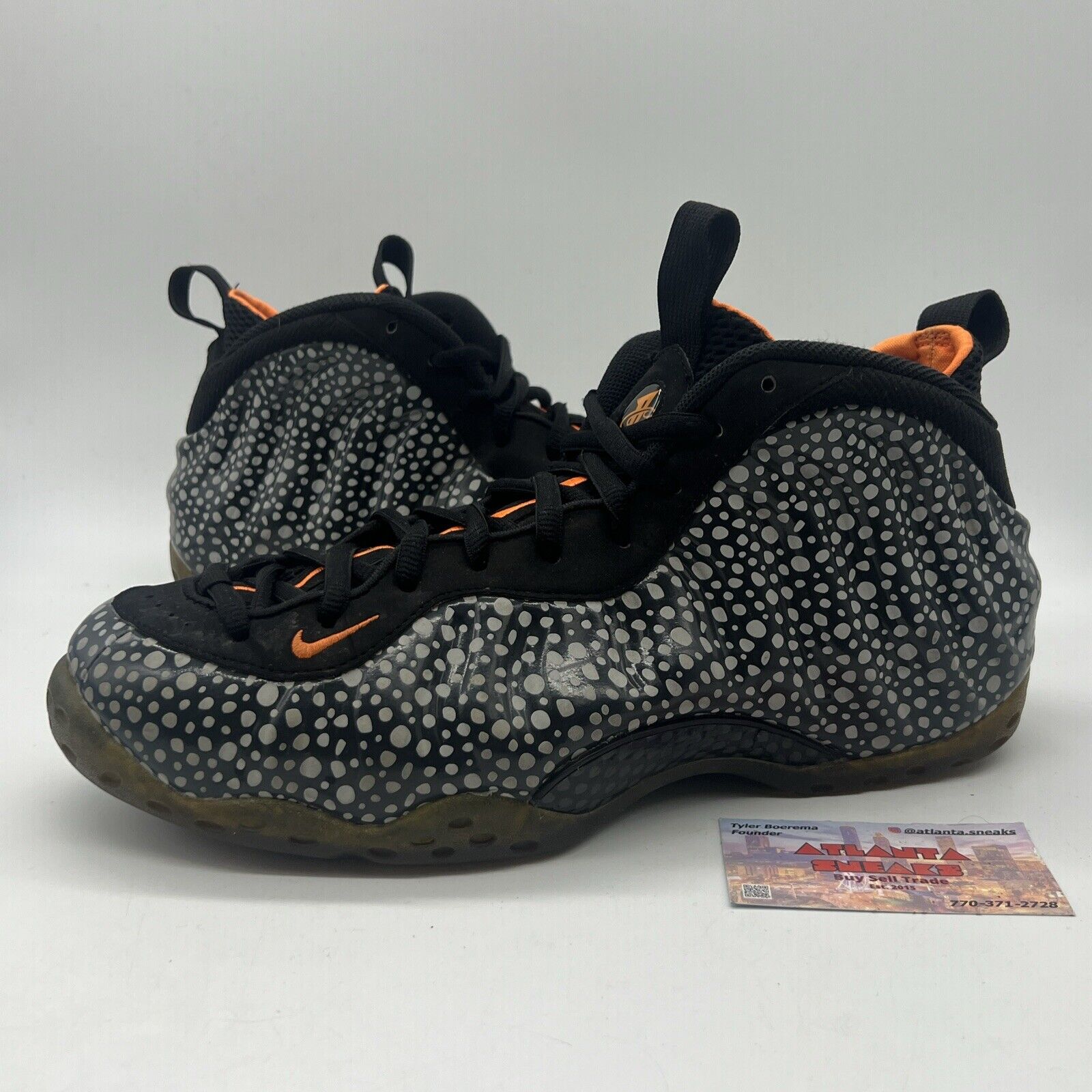 Size 12 - Nike Air Foamposite One Prm Safari Black Orange Suede