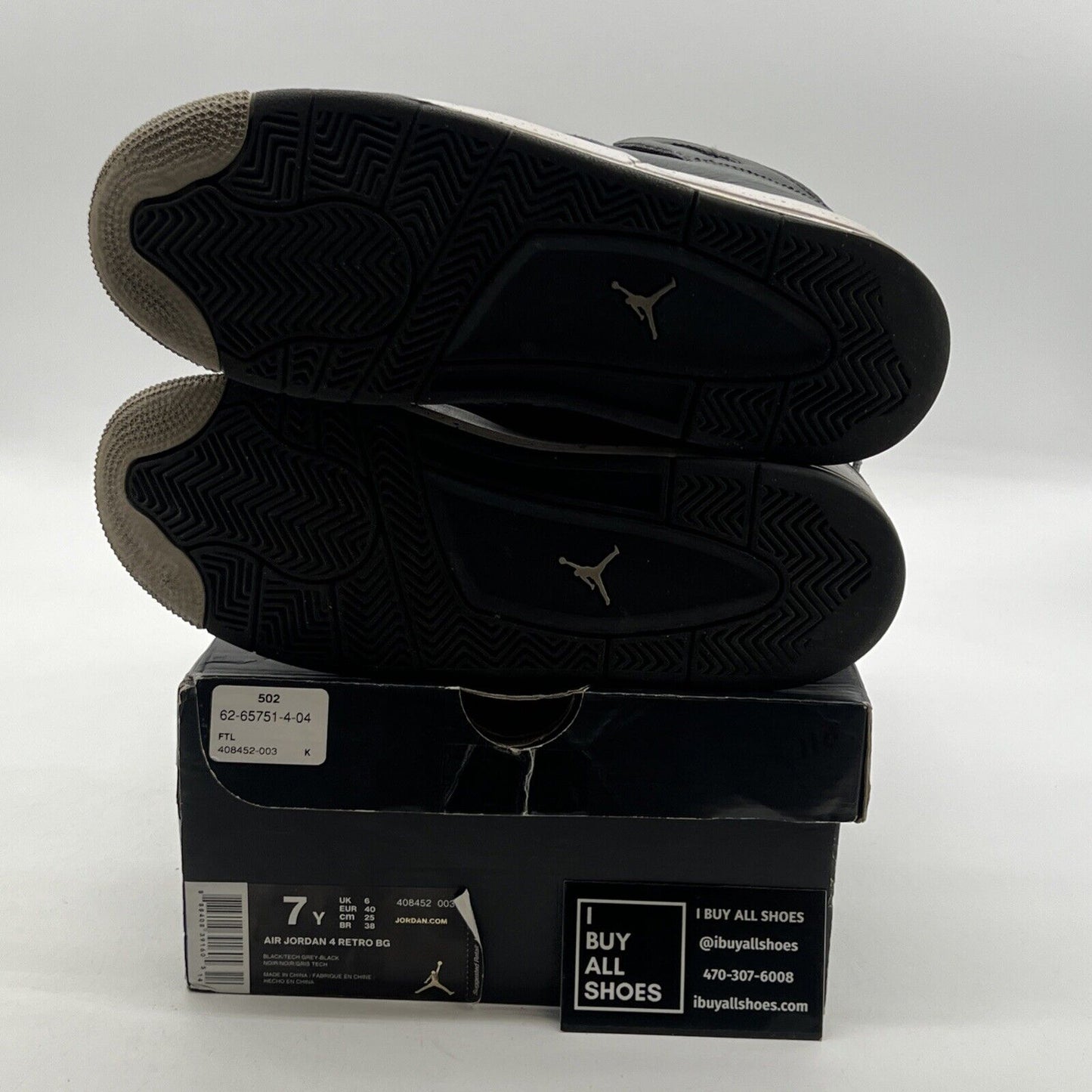 Size 7 - Air Jordan 4 Retro LS oreo 2015 (408452-003)