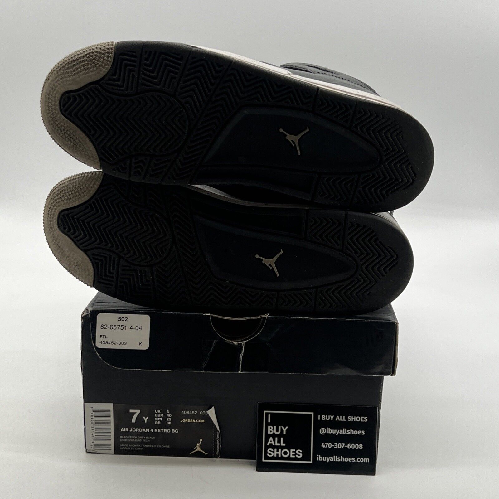 Size 7 - Air Jordan 4 Retro LS oreo 2015 (408452-003)