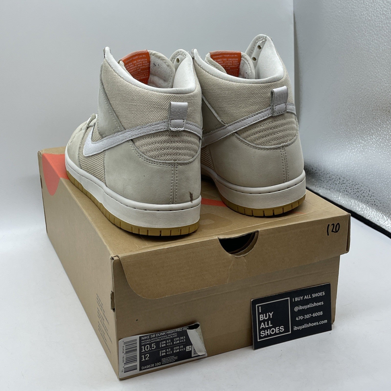 Size 10.5W -Nike Dunk Pro ISO SB High Unbleached Pack Natural (DA9626-100)