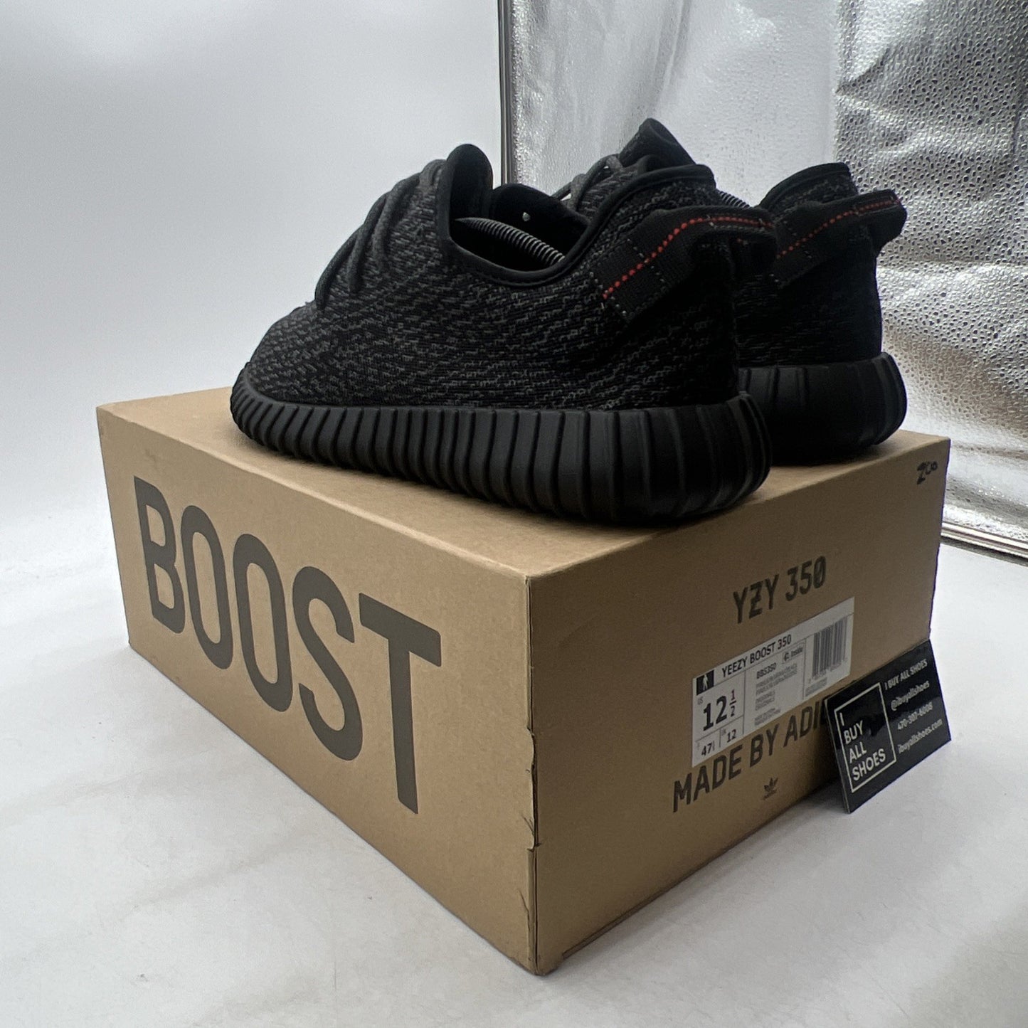 Size 12.5 - adidas Yeezy Boost 350 2016 Pirate Black (BB5350)
