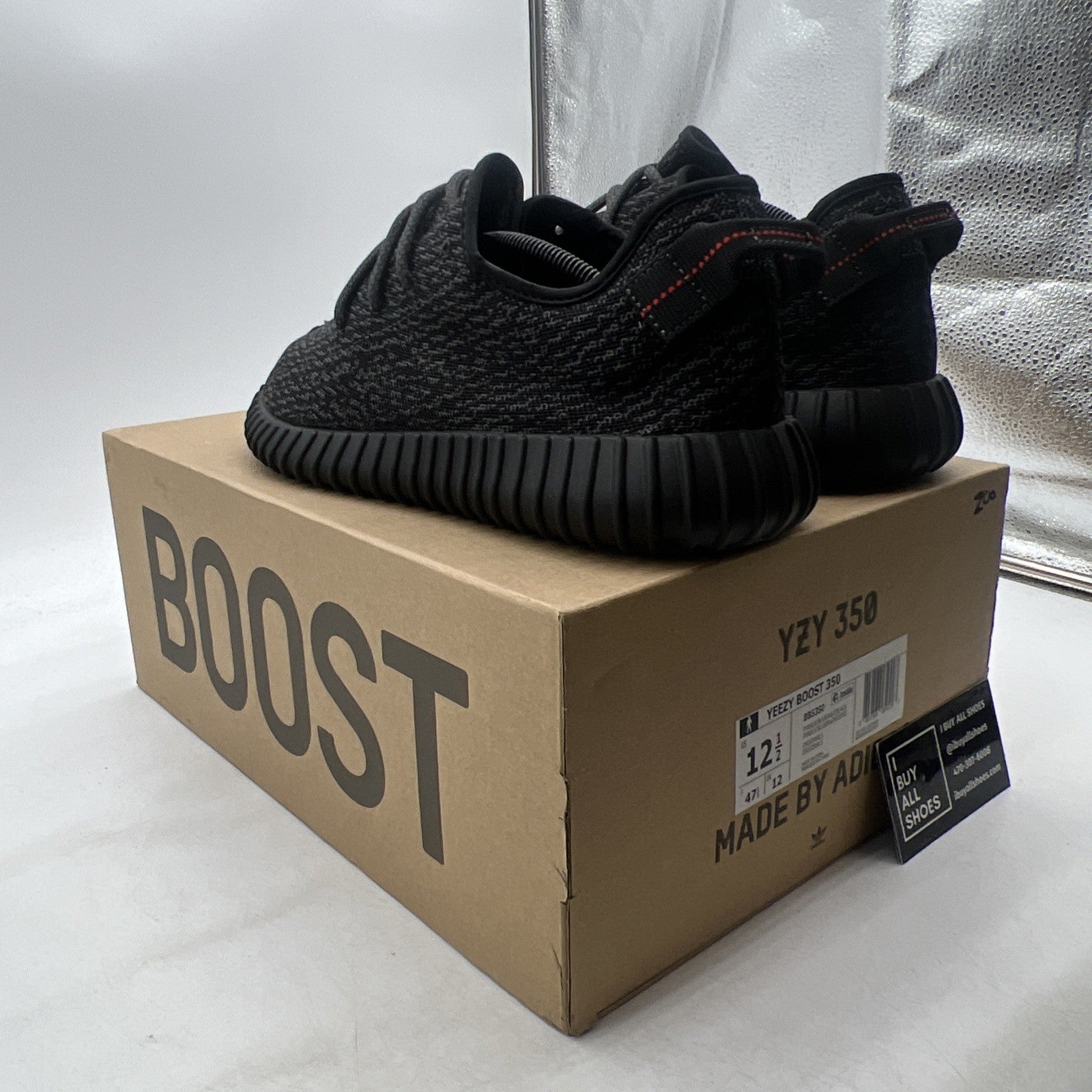 Size 12.5 - adidas Yeezy Boost 350 2016 Pirate Black (BB5350)