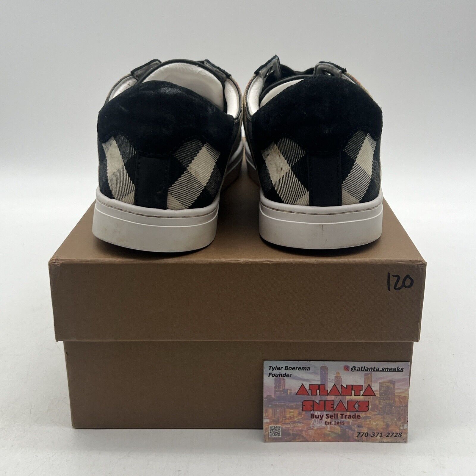 Size 10.5 - Burberry House Check Low Black White Tan Red (8024124)