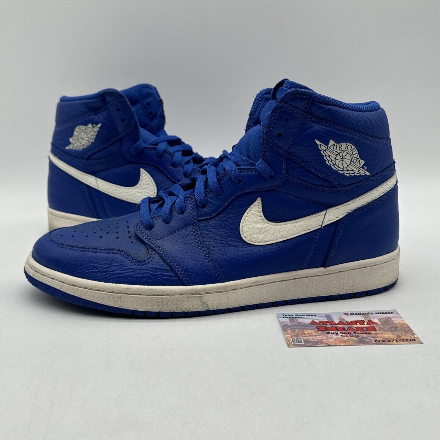 Size 12 - Jordan 1 Retro High OG Hyper Royal 2018 Deep Royal Blue White Leather