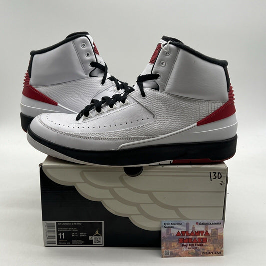 Size 11 - Jordan 2 Retro Mid Chicago White Red Black Leather (DX2454-106)