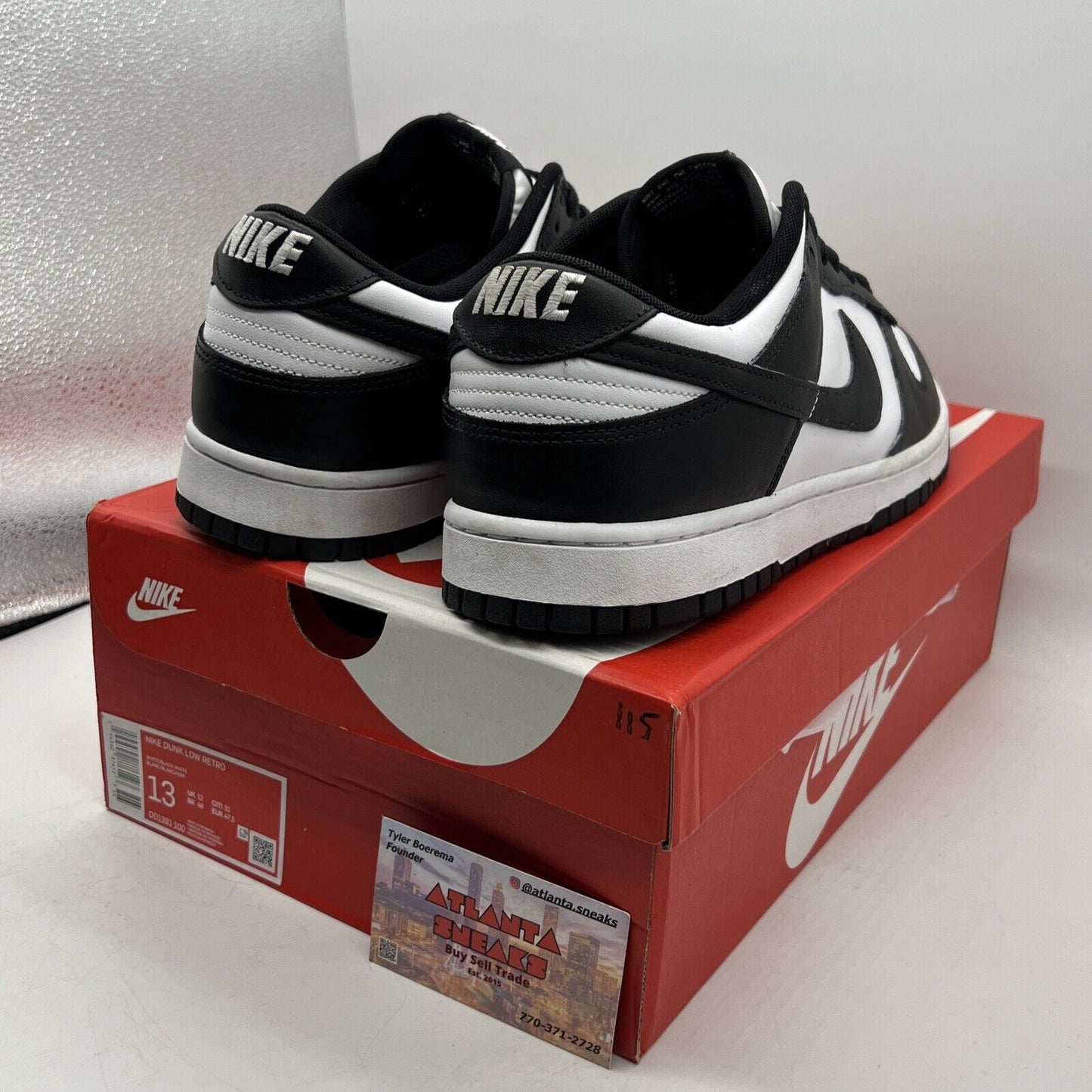 Size 13 - Nike Dunk Low Black White Leather (DD1391-100)