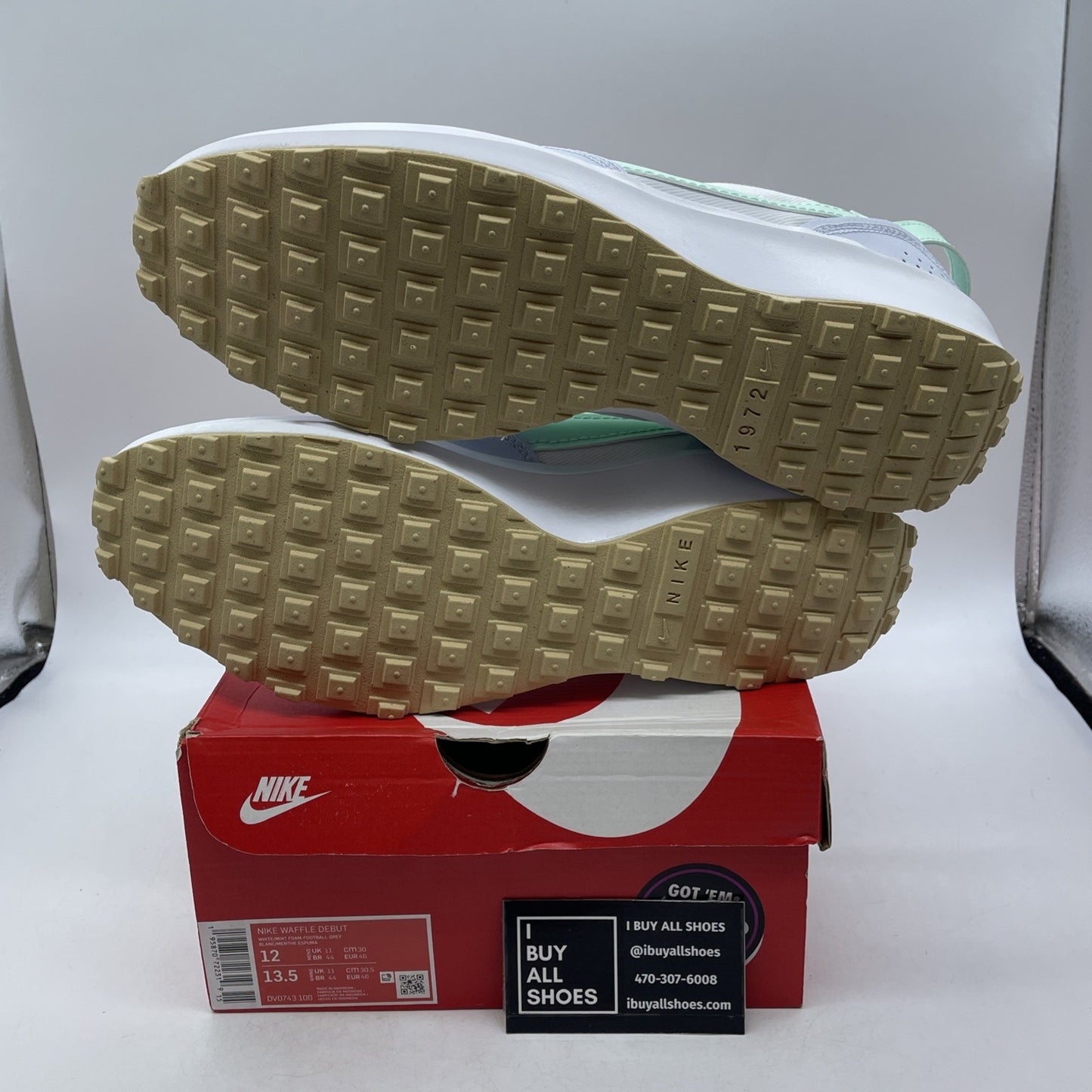 Size 12 - Nike Waffle Debut White Mint Foam Gum (DV0743-100)