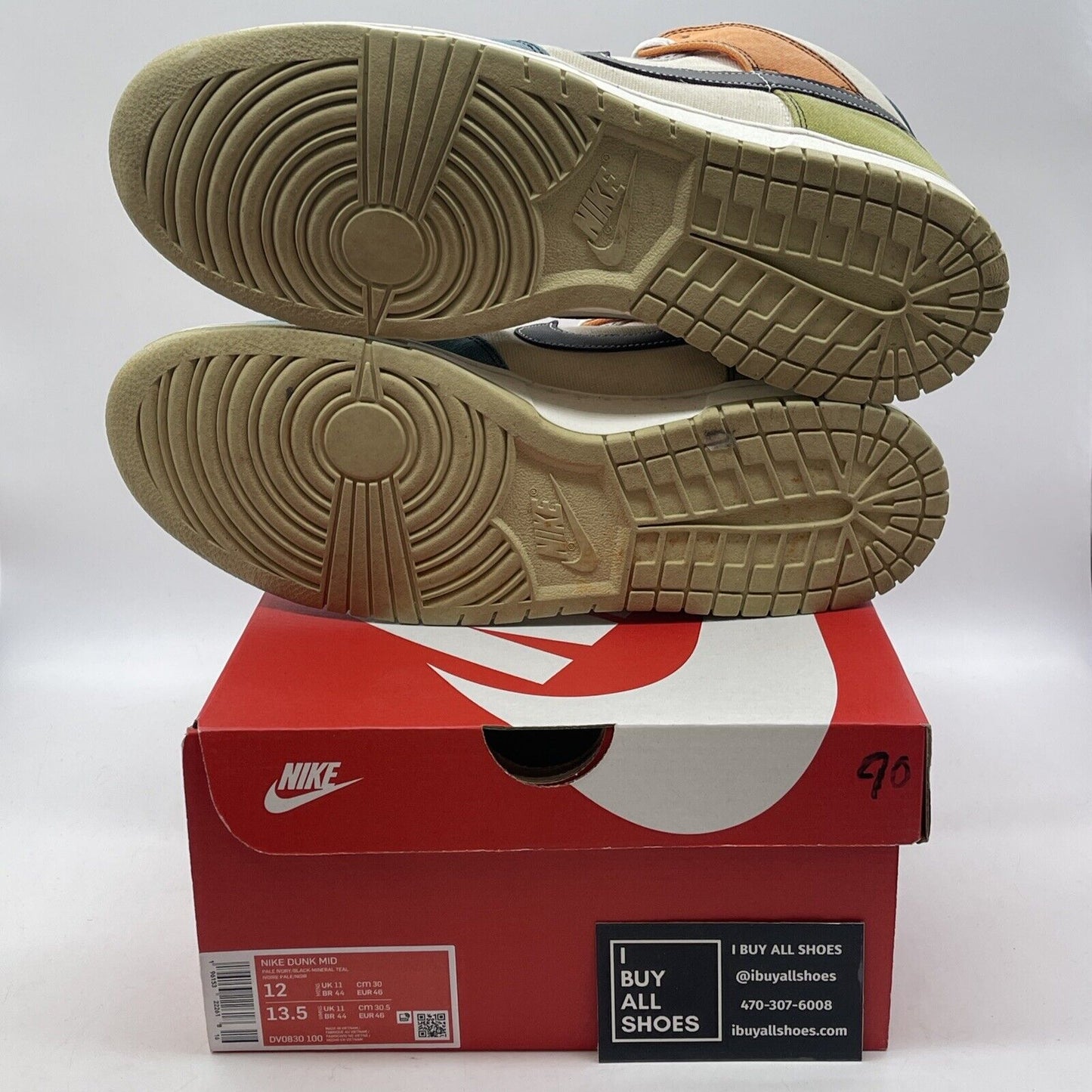Size 12 - Nike Dunk Mid Plum Coconut Milk Green Suede Leather (DV0830-100)