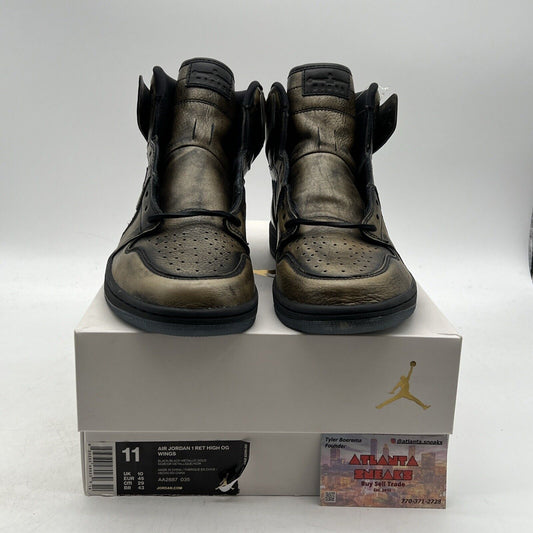 Size 11 - Air Jordan 1 Retro OG High Wings Black Gold (AA2887-035)