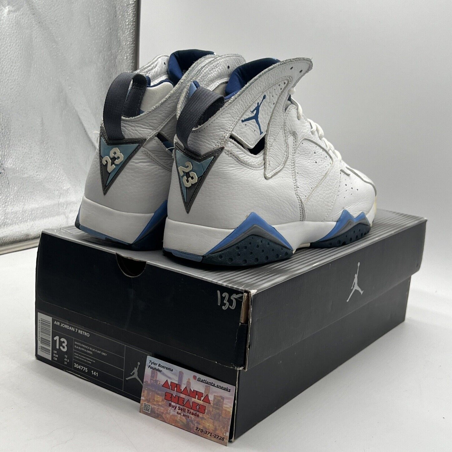 Size 13 - Air Jordan 7 Retro 2002 French Blue White Leather (304775-141)