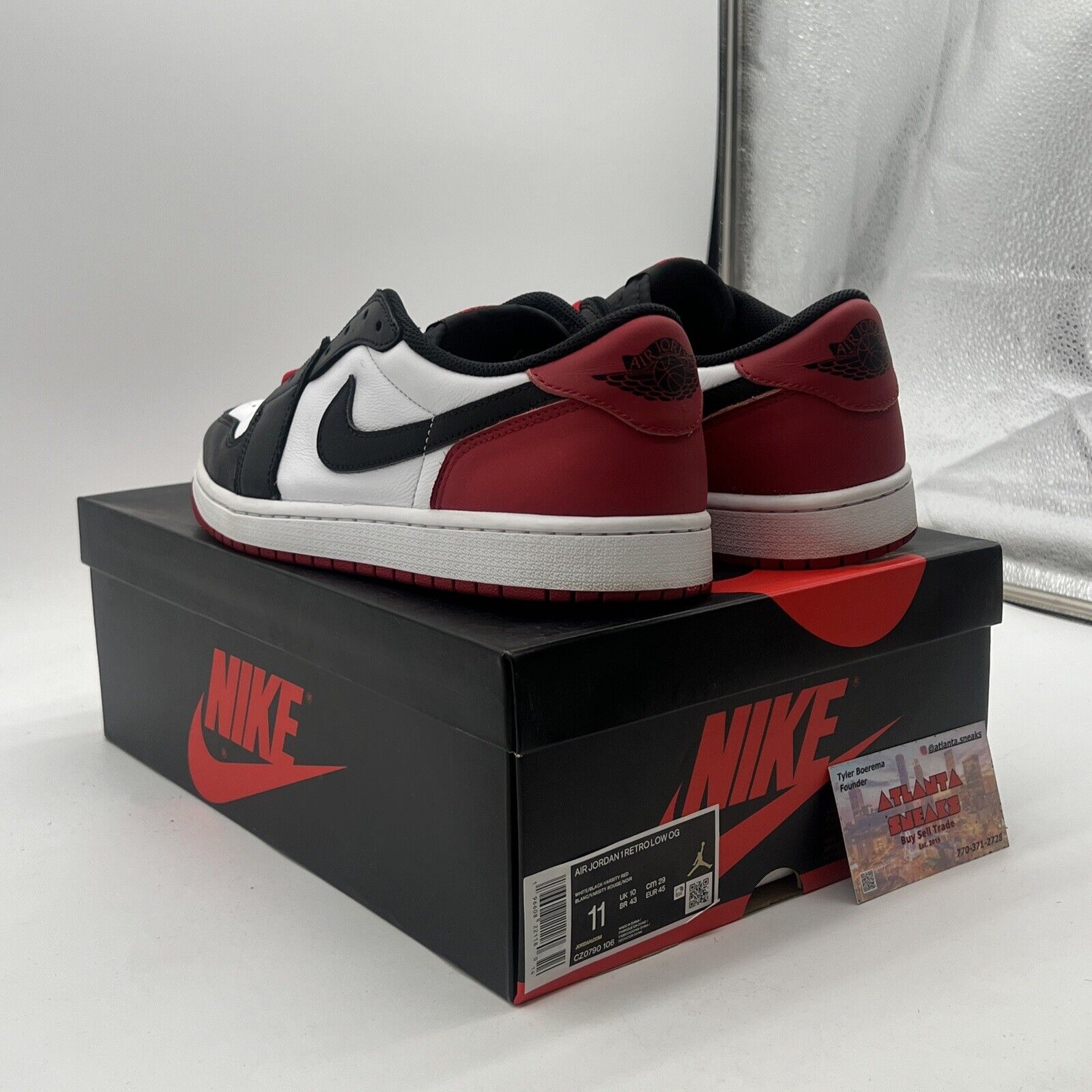 Size 11 - Air Jordan 1 Retro OG Low Black Toe (CZ0790-106)