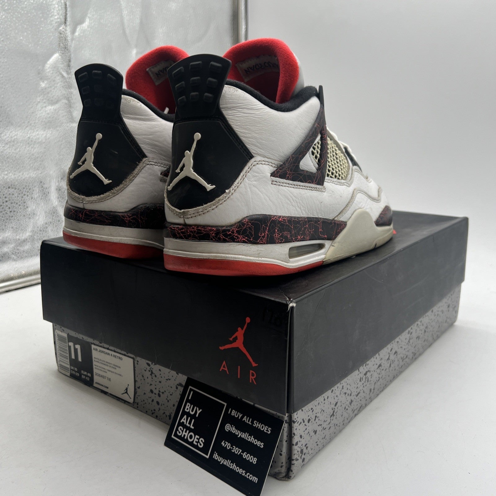 Size 11 - Air Jordan 4 Retro Pale Citron Bright Crimson (308497-116)
