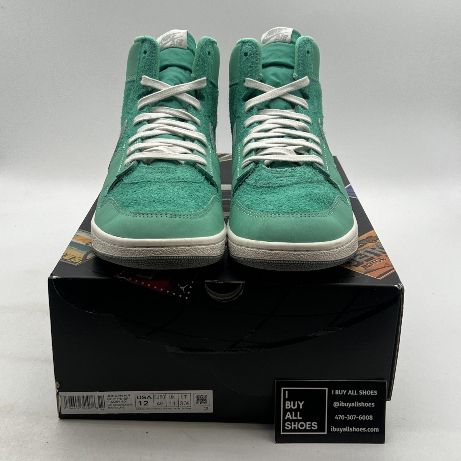 Size 12 - Nike Jordan Air Ship PE SP Corporate GOT 'EM Light Menta (FJ2384-301)