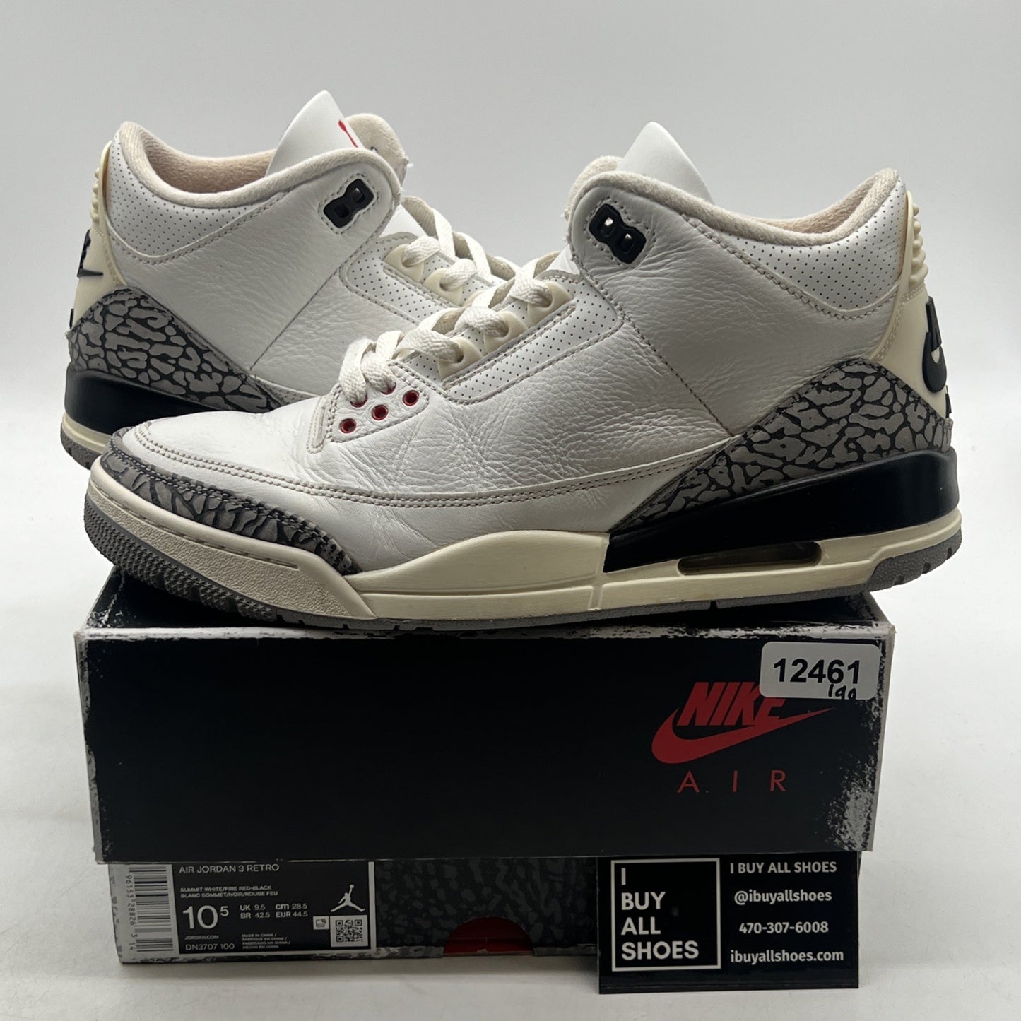 Size 10.5 - Air Jordan 3 Retro Mid White Cement Reimagined (DN3707-100)