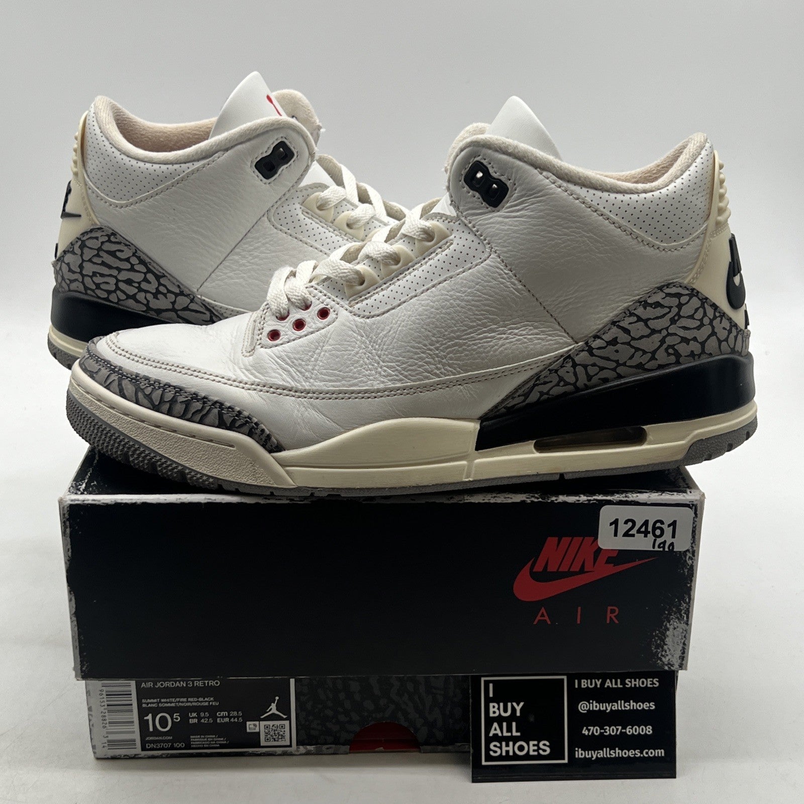 Size 10.5 - Air Jordan 3 Retro Mid White Cement Reimagined (DN3707-100)