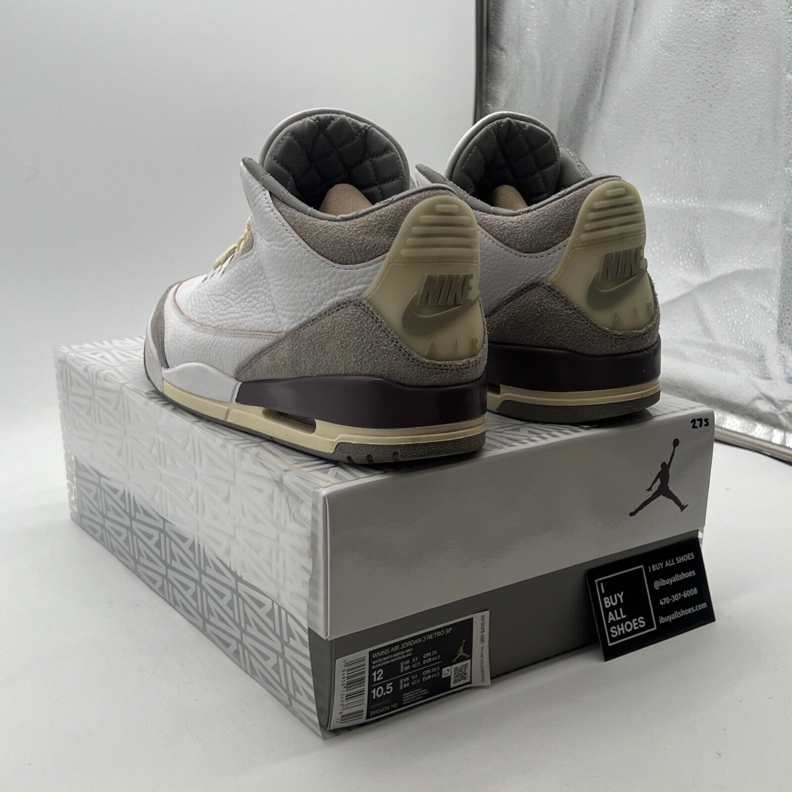 Size 12 - Jordan 3 Retro SP x A Ma Maniere Low Raised By Women W (DH3434-110)