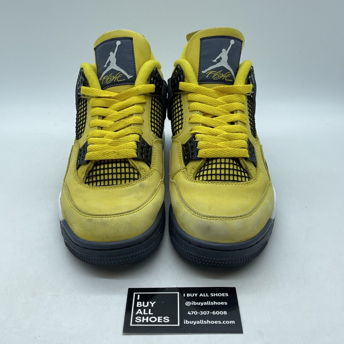 Size 8.5 - Jordan 4 Retro Mid Lightning Yellow Grey White Suede (CT8527-700)