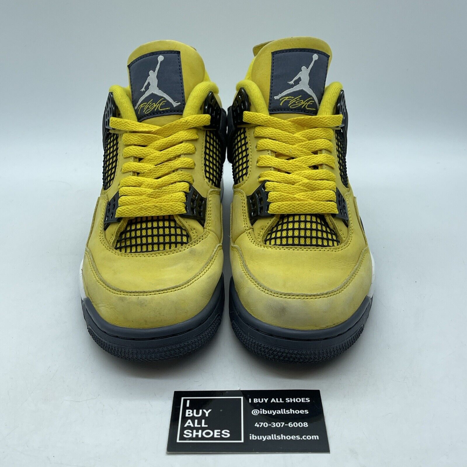 Size 8.5 - Jordan 4 Retro Mid Lightning Yellow Grey White Suede (CT8527-700)