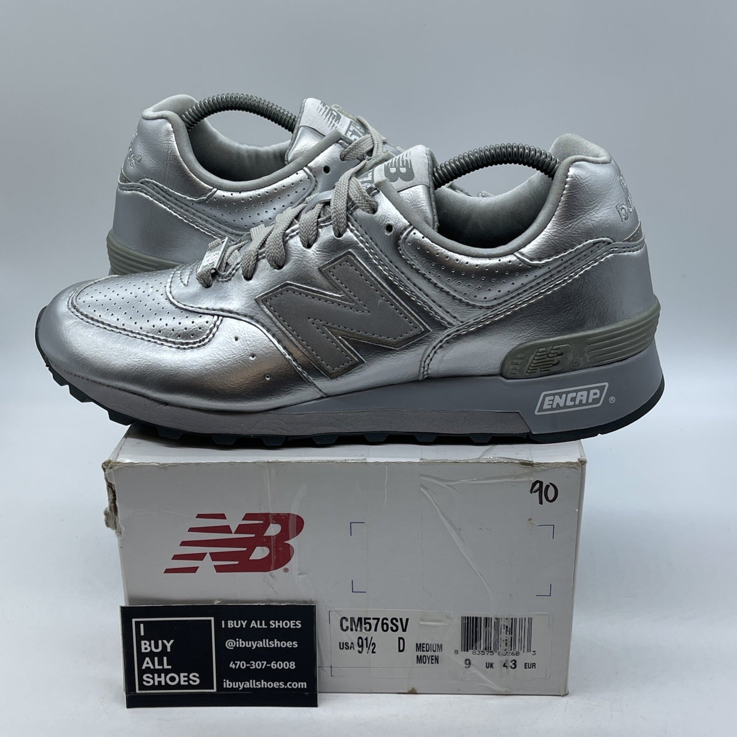 Size 9.5 - New Balance 576 Silver Leather (CM576SV)