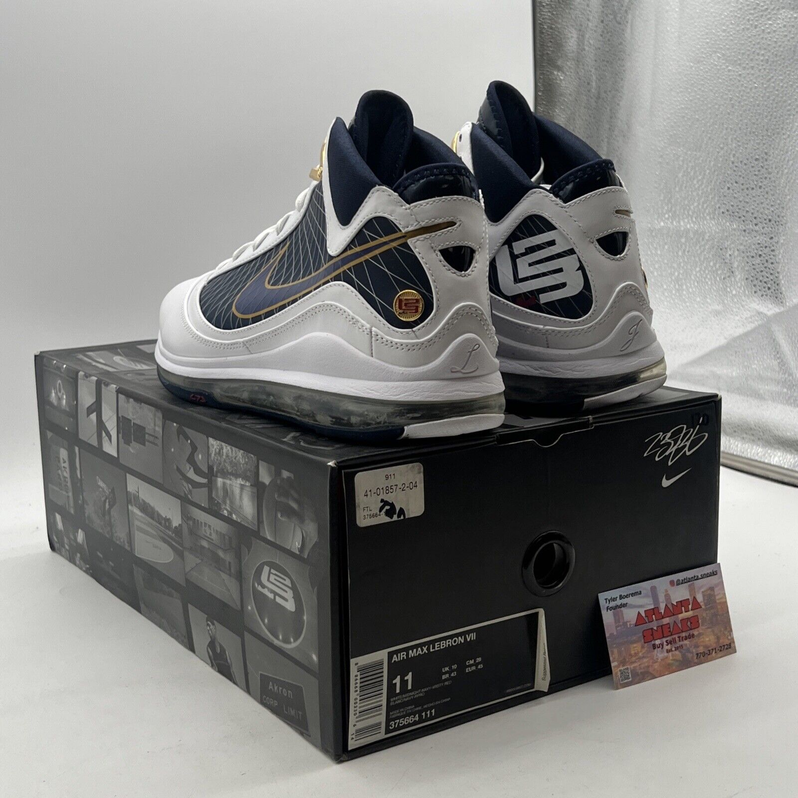 Size 11 - Nike Air Max LeBron 7 White Midnight Navy (375664-111)