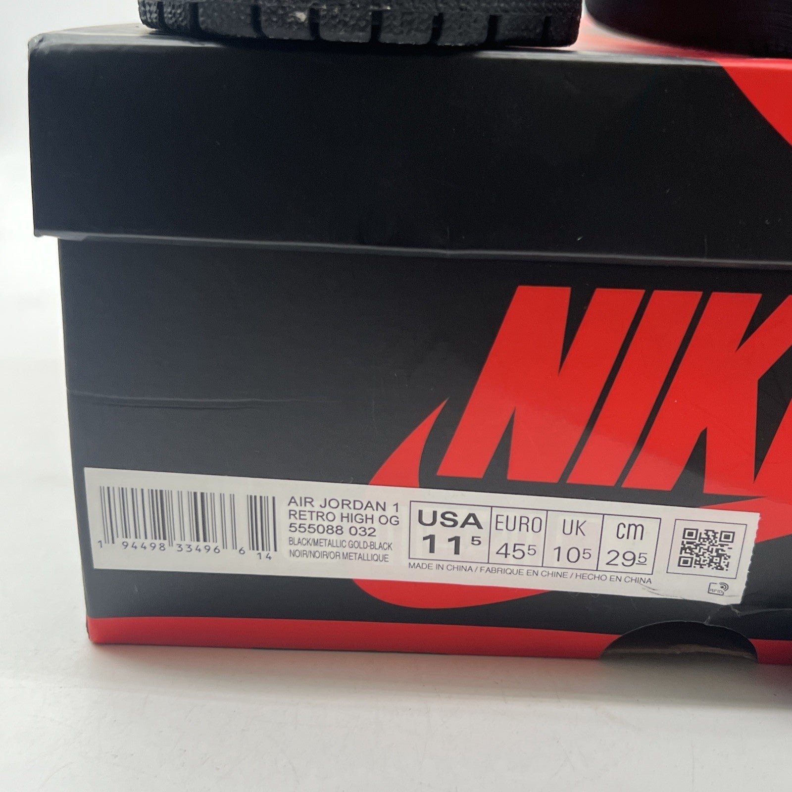 Size 11.5 - Air Jordan 1 Black 2020 (555088-032)