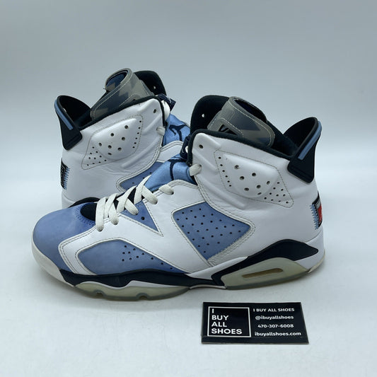 Size 9.5 - Jordan 6 Retro Mid UNC Home Blue White Suede Leather (CT8529-410)