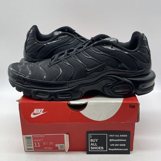Size 11 - Nike Air Max Plus Low Triple Black Suede Leather (604133-050)