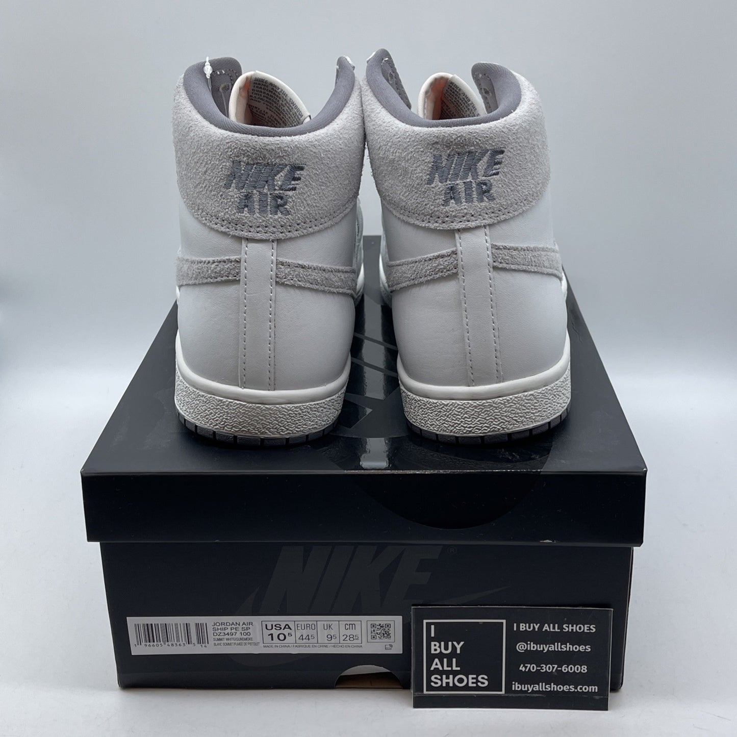 Size 10.5 - Jordan Air Ship PE SP Tech Grey White Leather Suede (DZ3497-100)