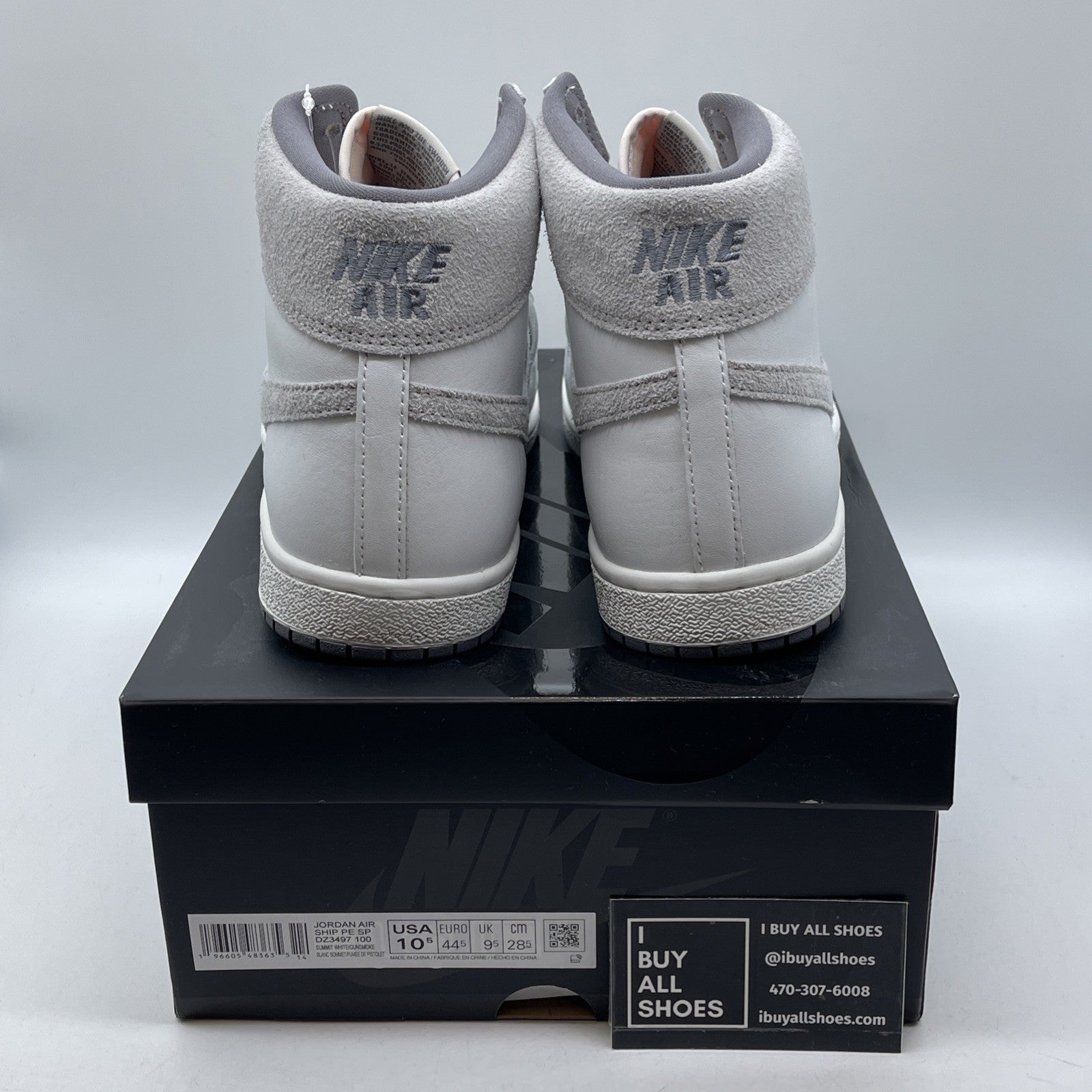 Size 10.5 - Jordan Air Ship PE SP Tech Grey White Leather Suede (DZ3497-100)