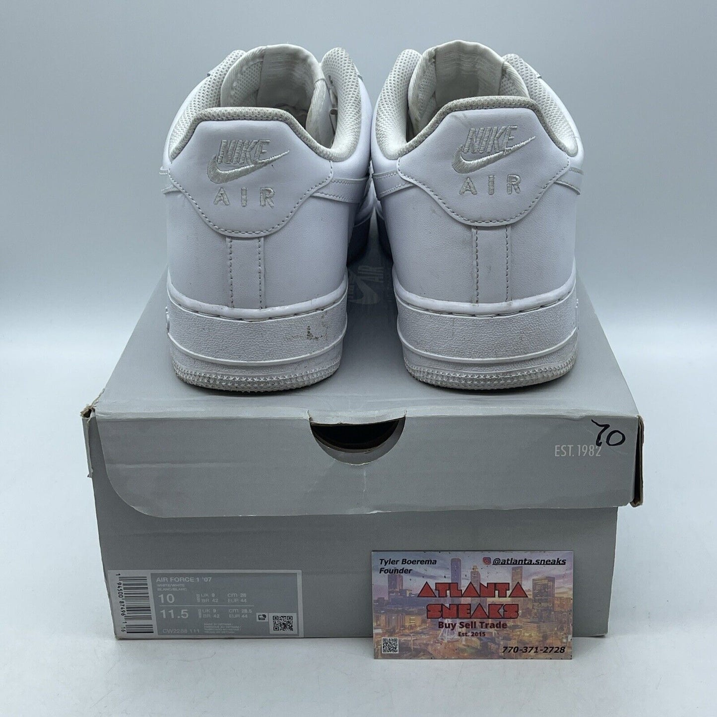 Size 10 - Nike Air Force 1 '07 Low Triple White Leather (CW2288-111)