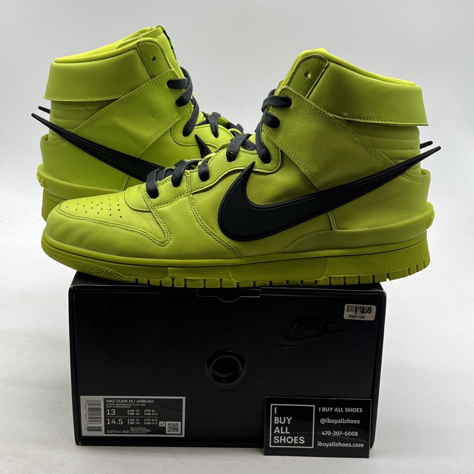 Size 13 - Nike AMBUSH x Dunk High Flash Lime (CU7544-300)