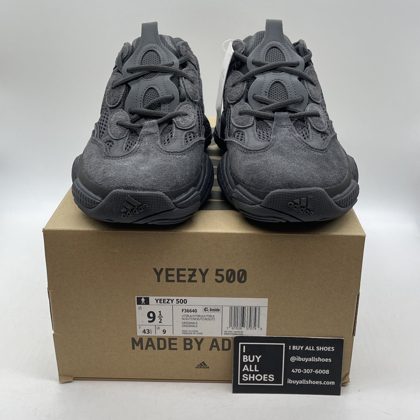 Size 9.5 - adidas Yeezy 500 Low Utility Black Suede Leather (F36640)