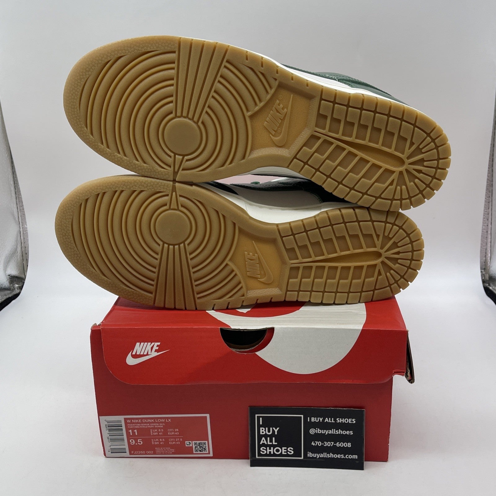 Size 11W - Nike Dunk Low Lx Gorge Green Ostrich Leather  (FJ2260-002)
