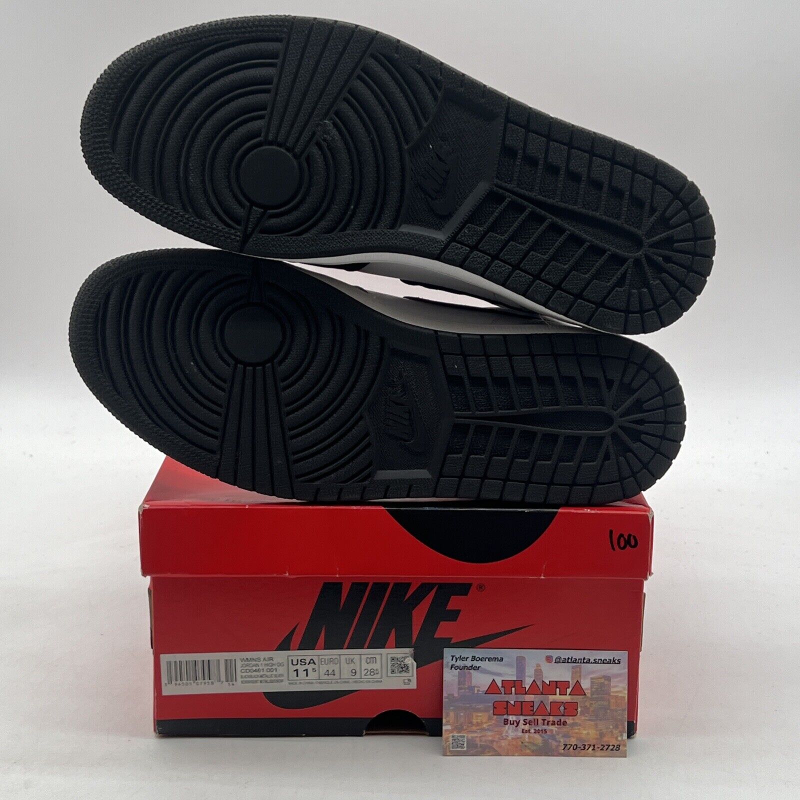 Size 11.5 - Jordan 1 High OG Metallic Silver Black White Leather (CD0461-001)