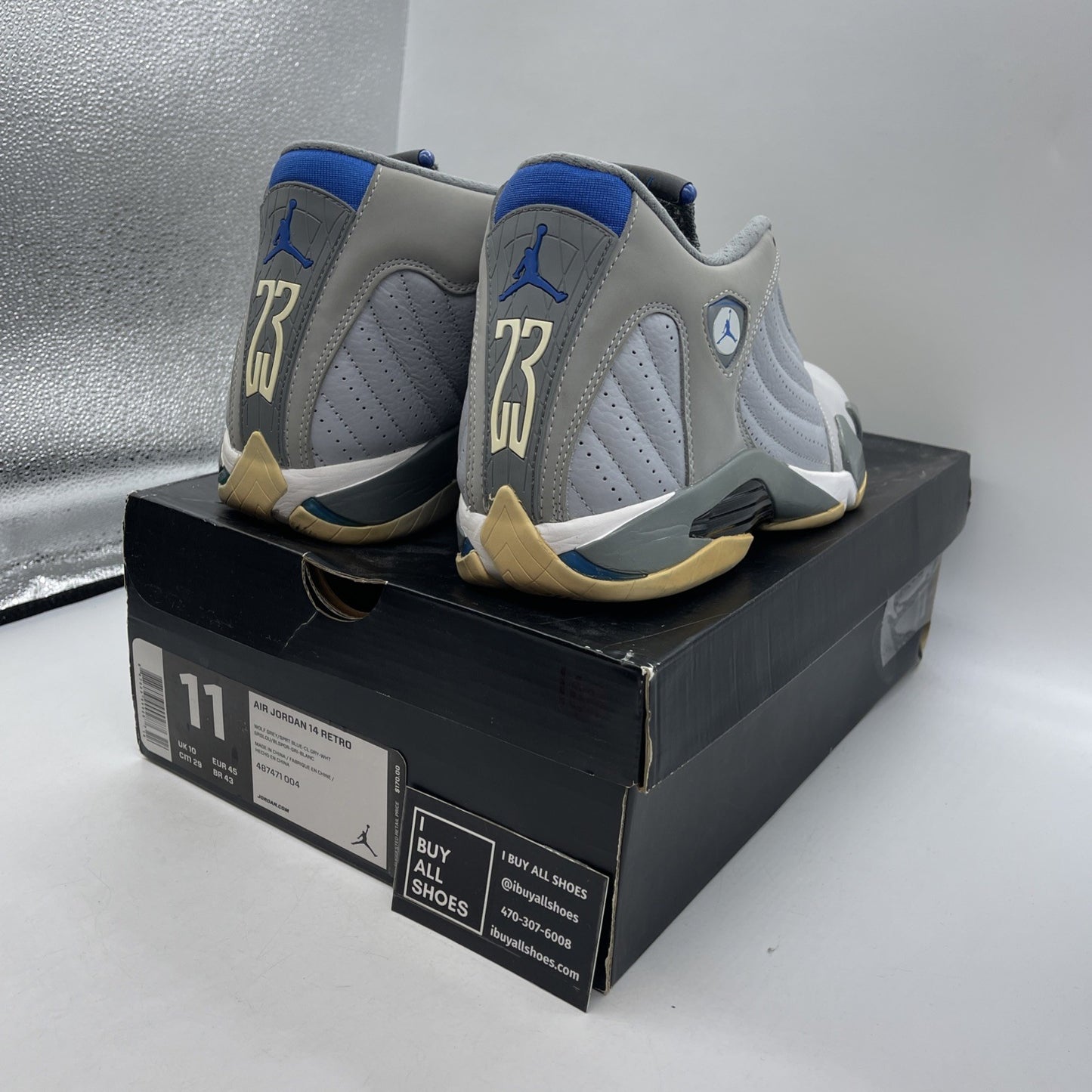 Size 11 - Air Jordan 14 Retro Wolf Grey (487471-004)
