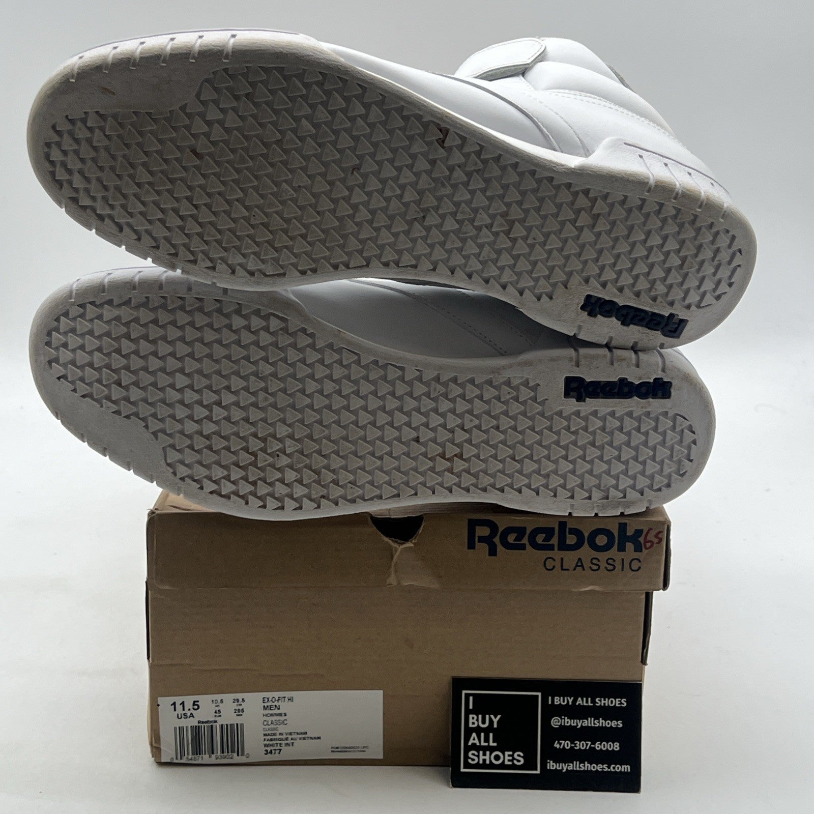 Size 11.5 - Reebok Classic Mens Exofit Hi White 3477 NWOB OG Lifestyle Retro NOS
