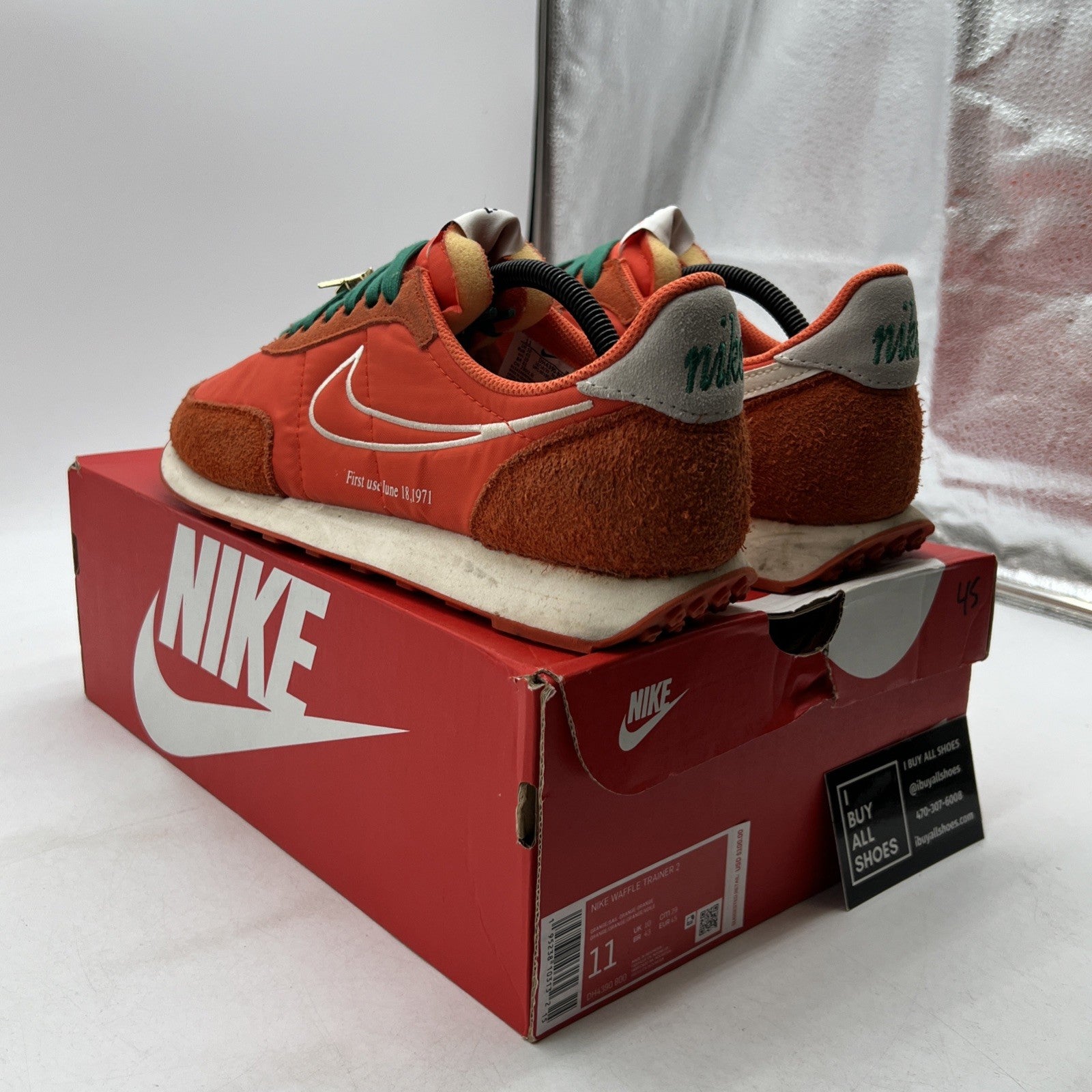 Size 11 - Nike Waffle Trainer 2 First Use - Orange (DH4390-800)