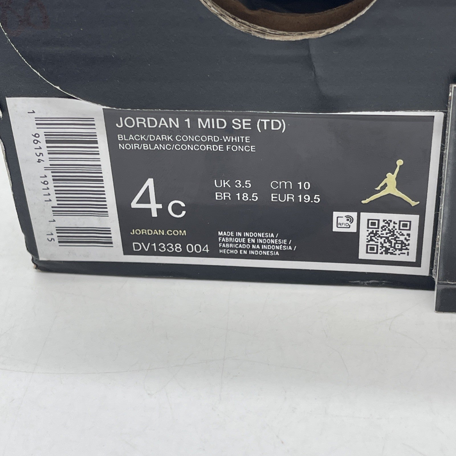 Size 4C - Jordan 1 Mid SE (TD) Space Jame Black Dark Concord-White (DV1338-004)